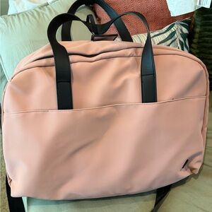 Adrienne Vittadini Blush Pink Travel Bag with Black Straps
